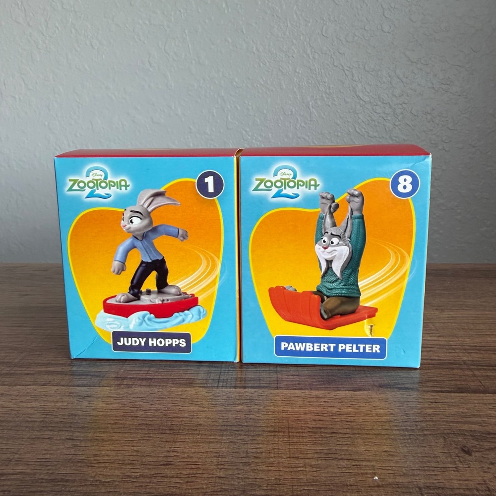 McDonalds Zootopia 2 Toys Judy Hopps Pawbert Pelter NIB Lot 2
